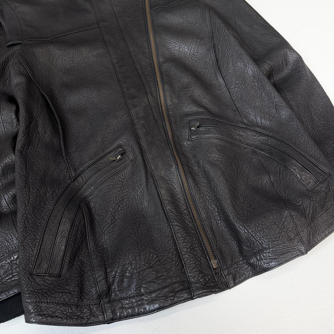 띠어리 리얼레더 사선 락시크 펑크 릭오웬스맛 양가죽 자켓 상품이미지4