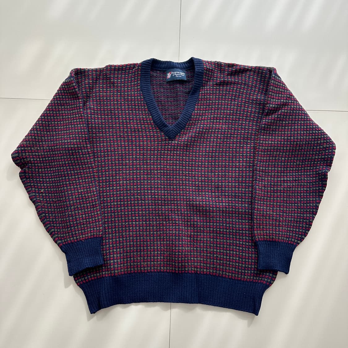 90년대 (영국생산)오스틴리드 퓨어울 빈티지 패턴 니트 M 상품이미지1