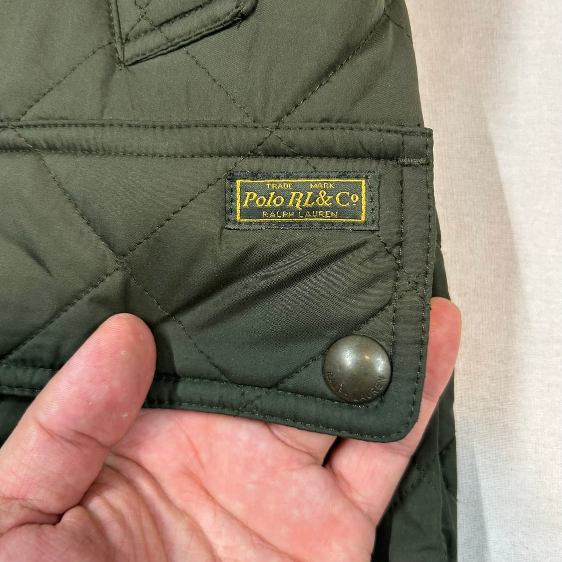 S) 폴로 랄프로렌 올리브 클래식 퀼팅 조끼 베스트 상품이미지2