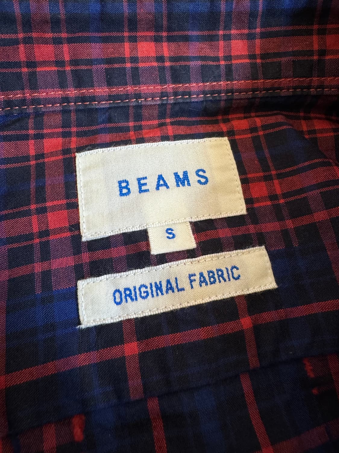 (S)빔즈(Beams) 오리지널 패브릭 체크 셔츠 상품이미지3