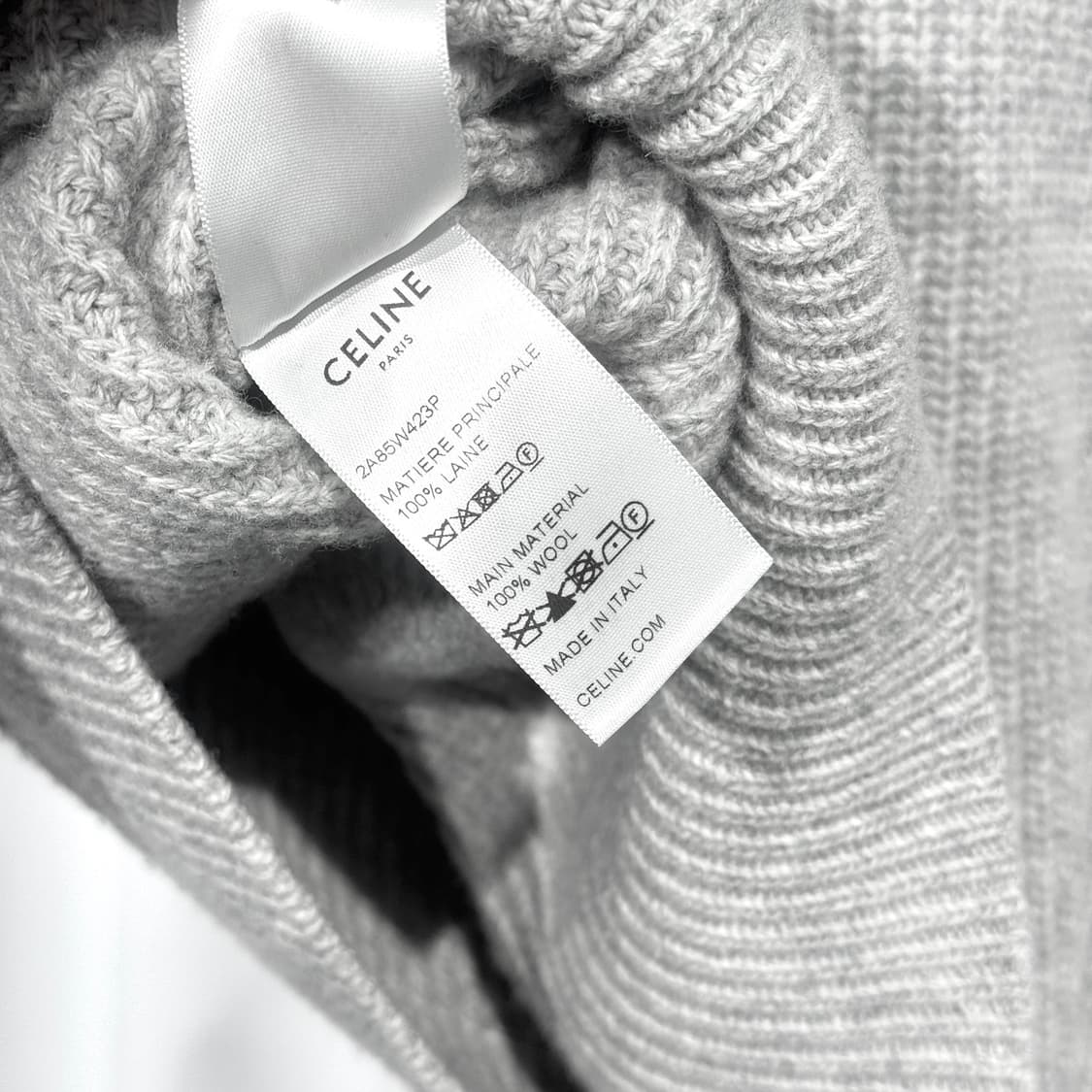 [정품] 셀린느 리브드 니트 후드 그레이 S사이즈 상품이미지7
