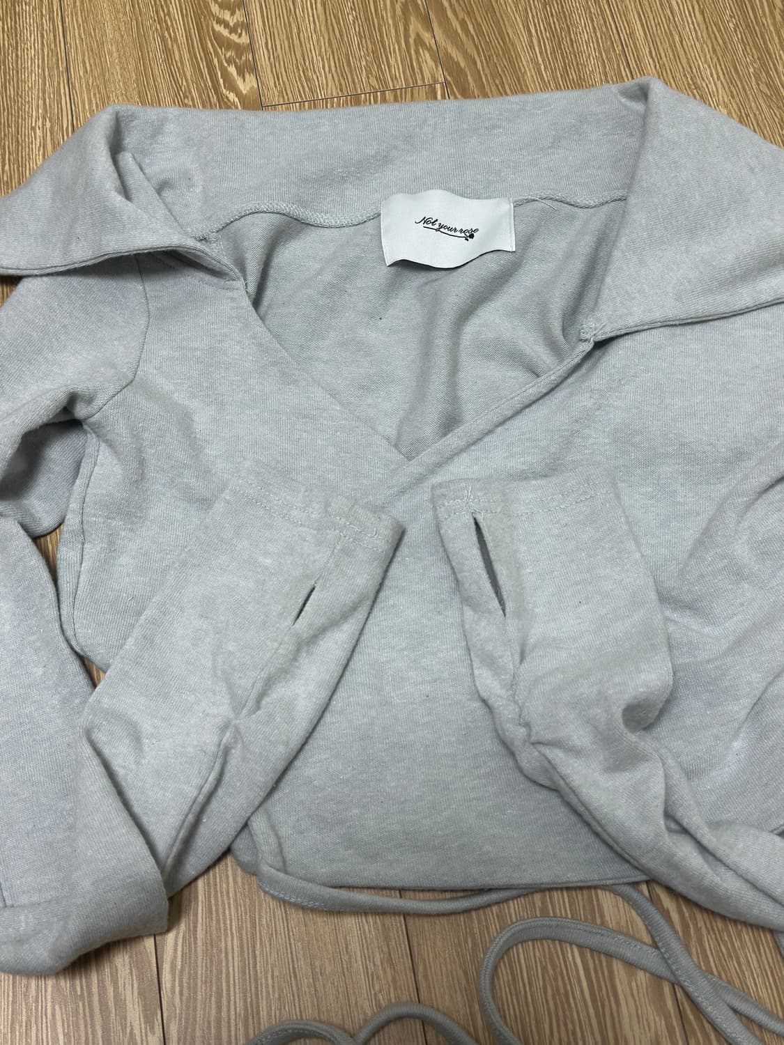 낫유어로즈 제니 랩 가디건 - 연그레이 상품이미지3