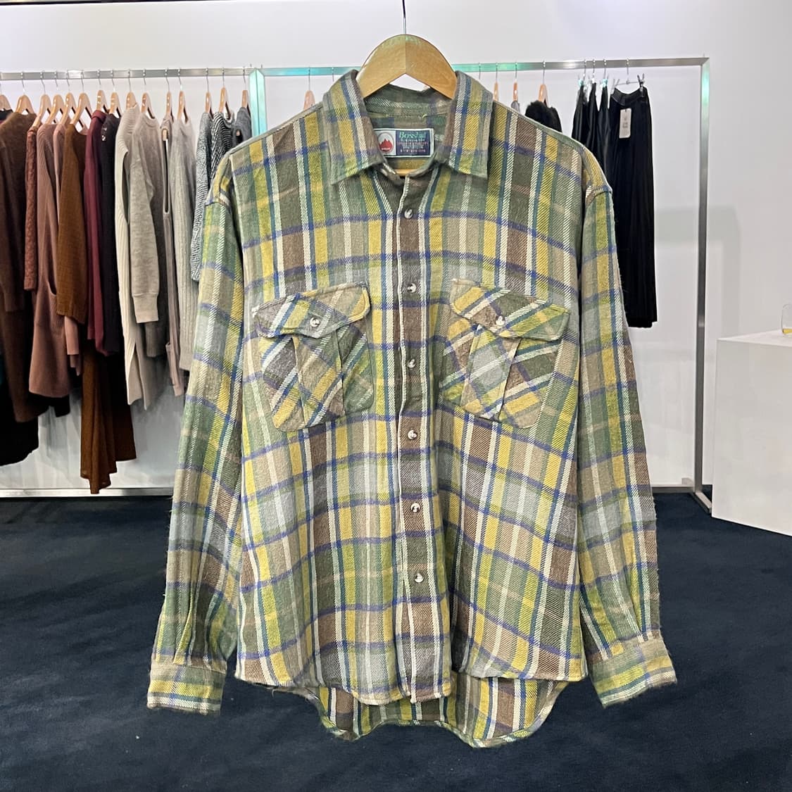 [M] 90s Bossbat 플란넬셔츠 상품이미지1