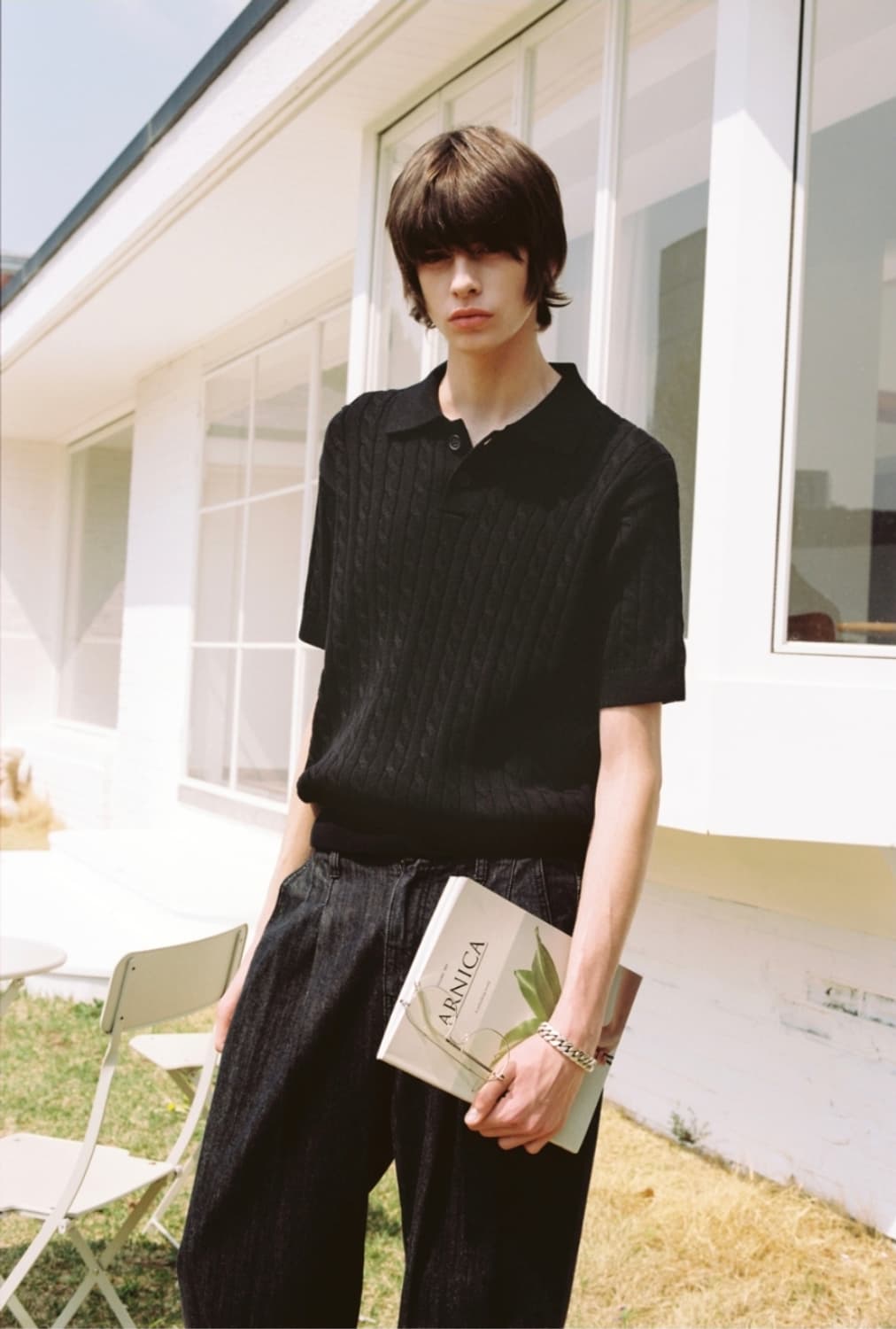 (XL)미나브 소프트코튼 케이블 카라 니트 상품이미지1