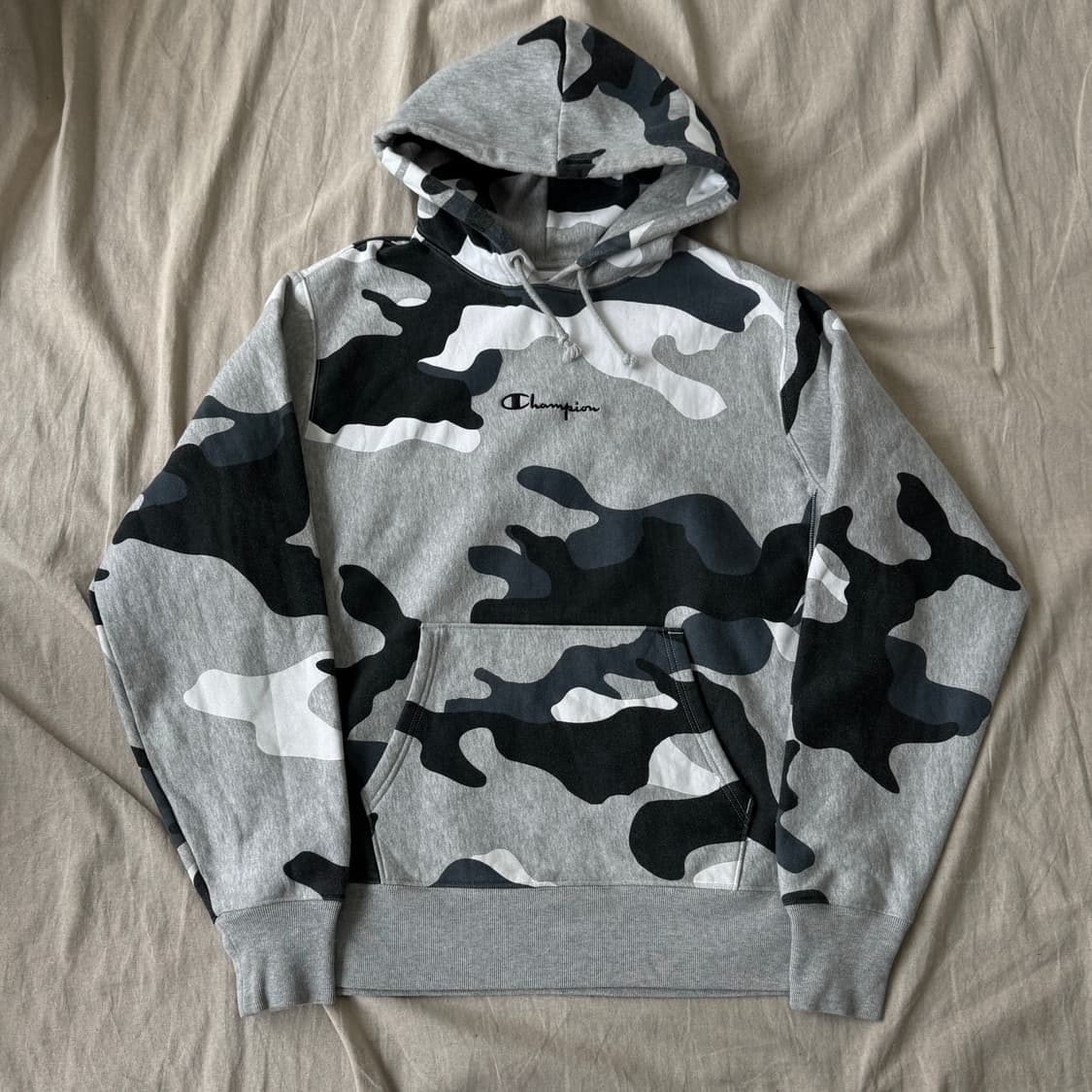 챔피온 리버스위브 카모 자수 후드 L 상품이미지1