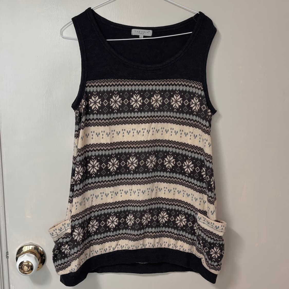 빈티지 모리걸 눈꽃 패턴 니트 베스트 상품이미지1