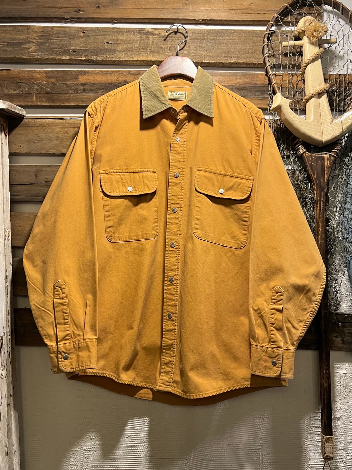 [L]90's L.L.Bean 엘엘빈 USAMade 브라운 헌팅 셔츠자켓 상품이미지1
