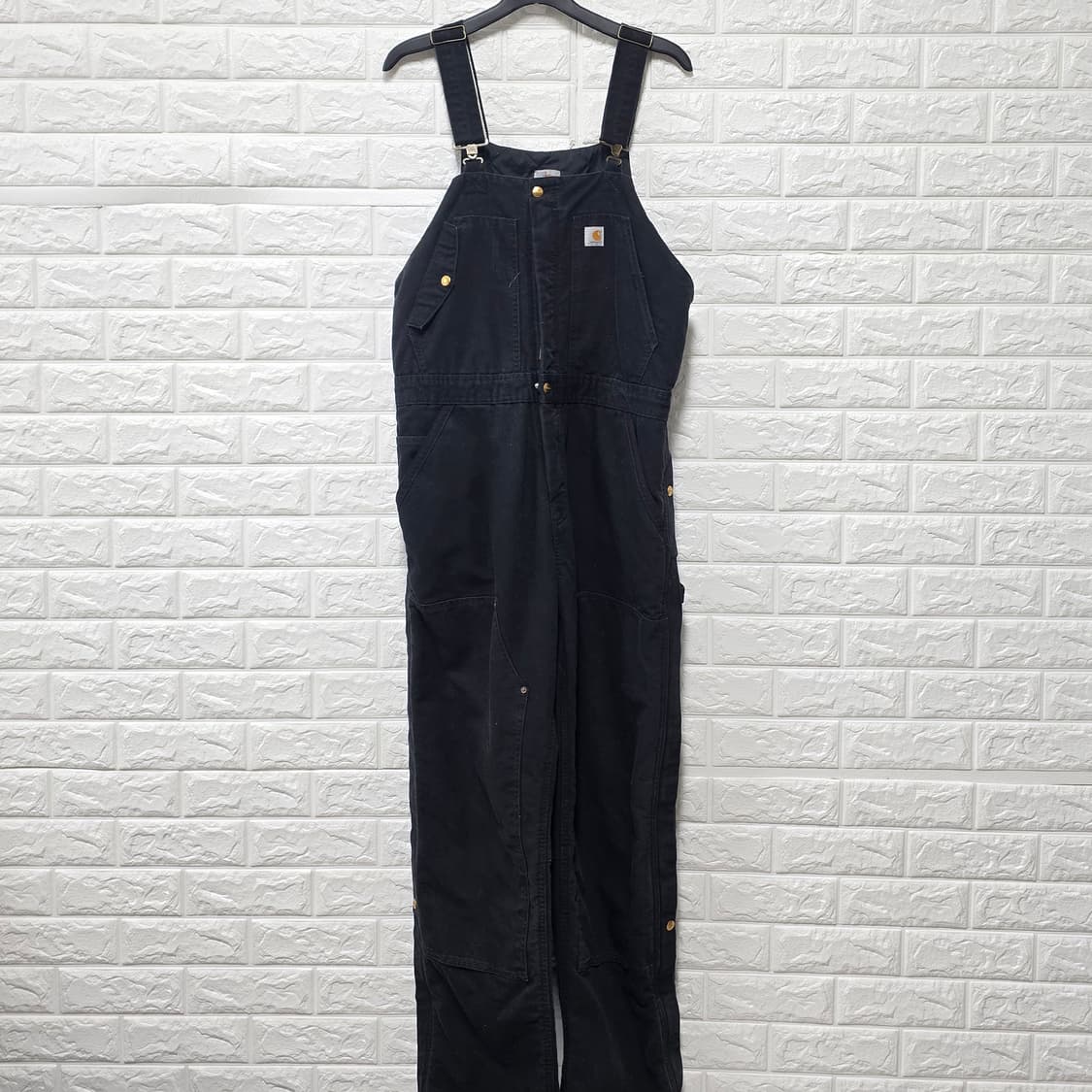 택포// 칼하트 오버롤 블랙 멜빵바지 L 상품이미지1