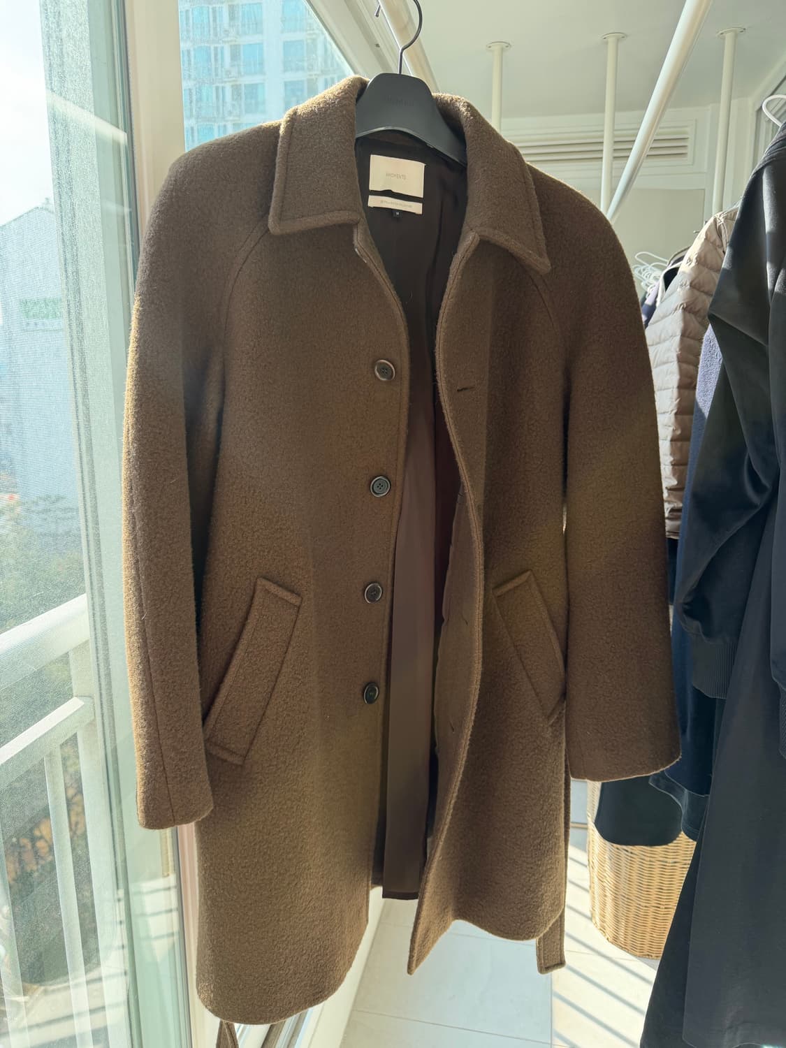 아모멘토  Raglan Coat, Brown M 상품이미지2