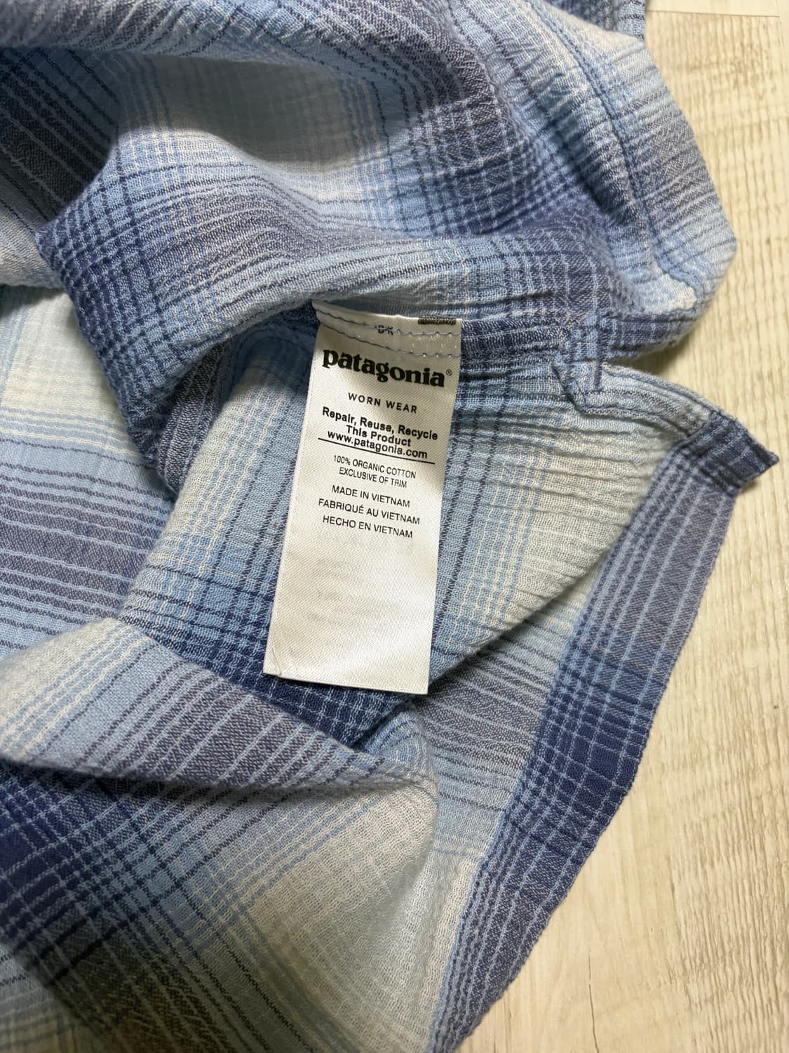 [M]파타고니아 블루 체크 반팔 셔츠 상품이미지3