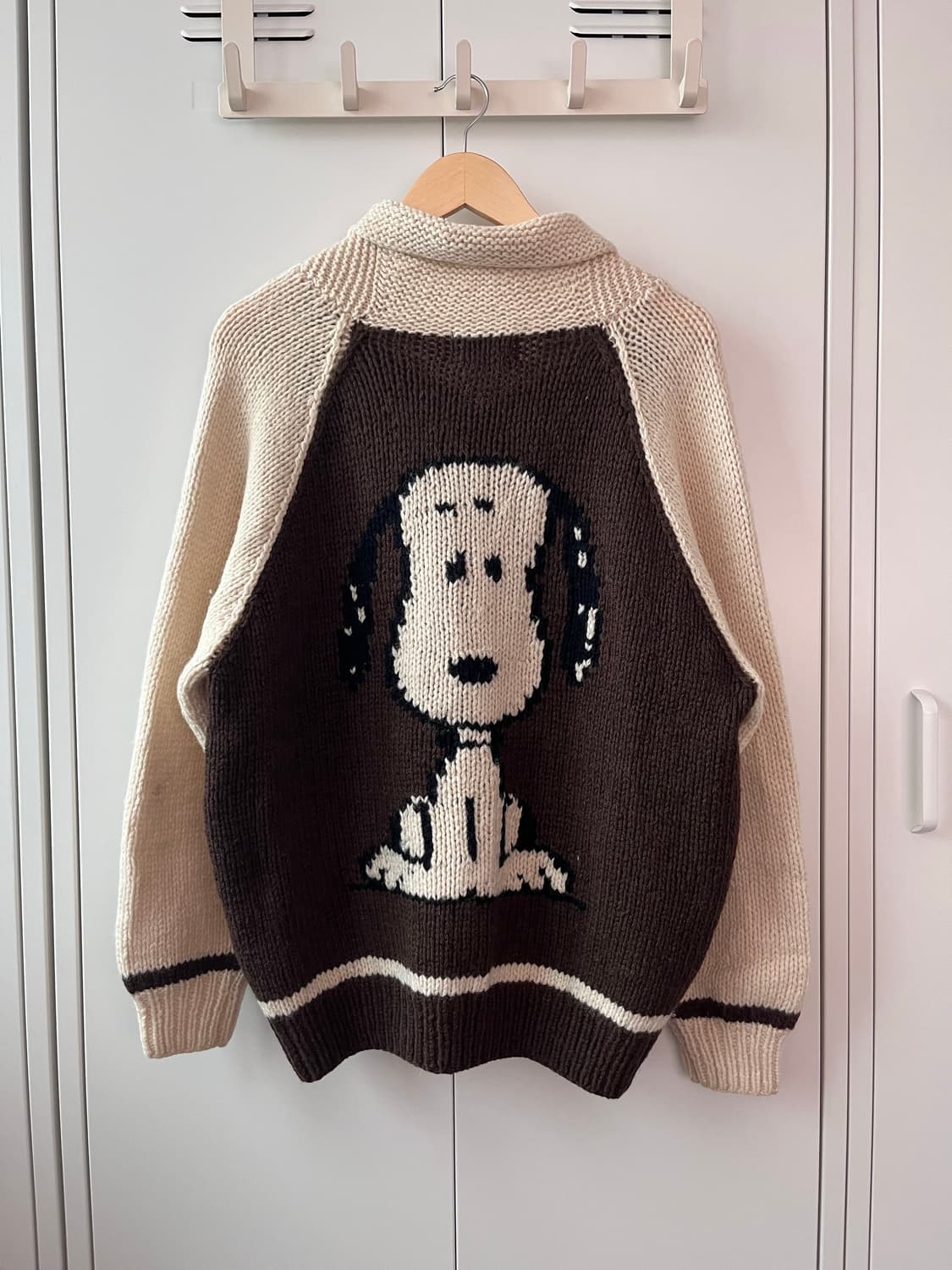 (Rare) 피너츠 정품 스누피 배색 니트 코위찬 집업 상품이미지1