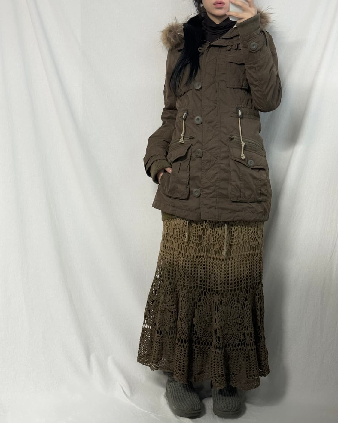 세실맥비 그라데이션 크로셰 롱 스커트 상품이미지7