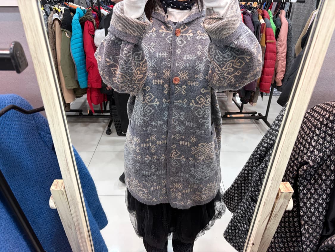 빈티지 니트 단추 가디건 상품이미지2