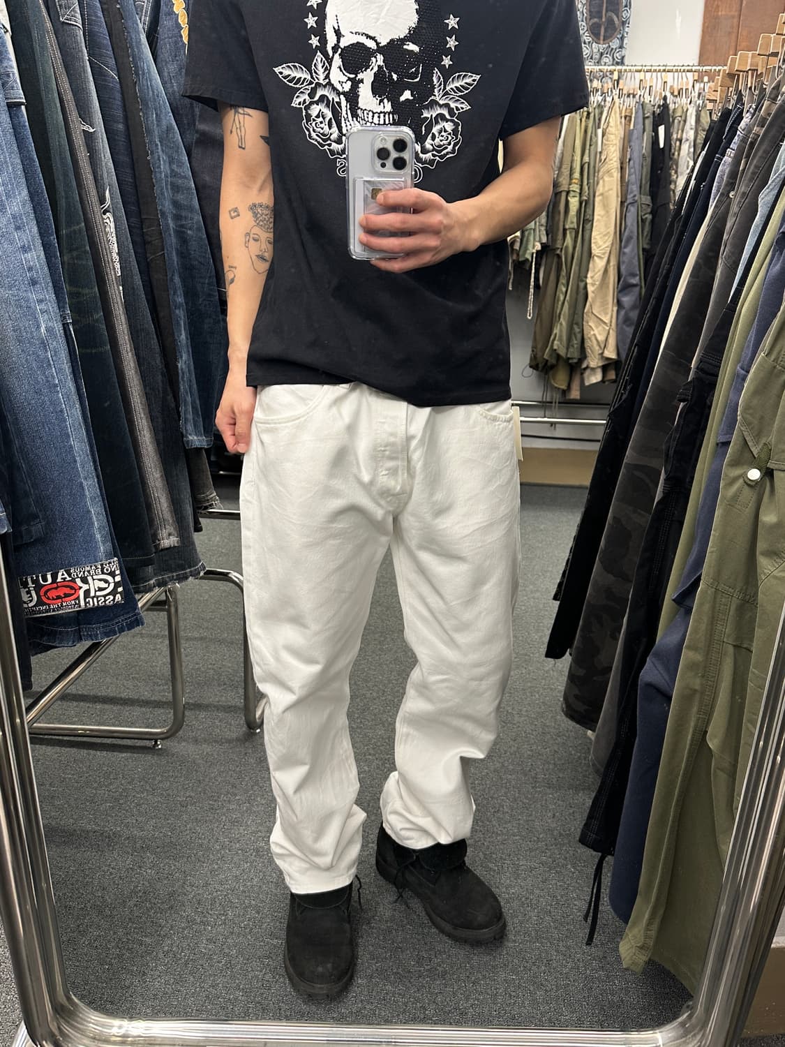 36) 리바이스 501 크림 진 화이트 데님팬츠 상품이미지2