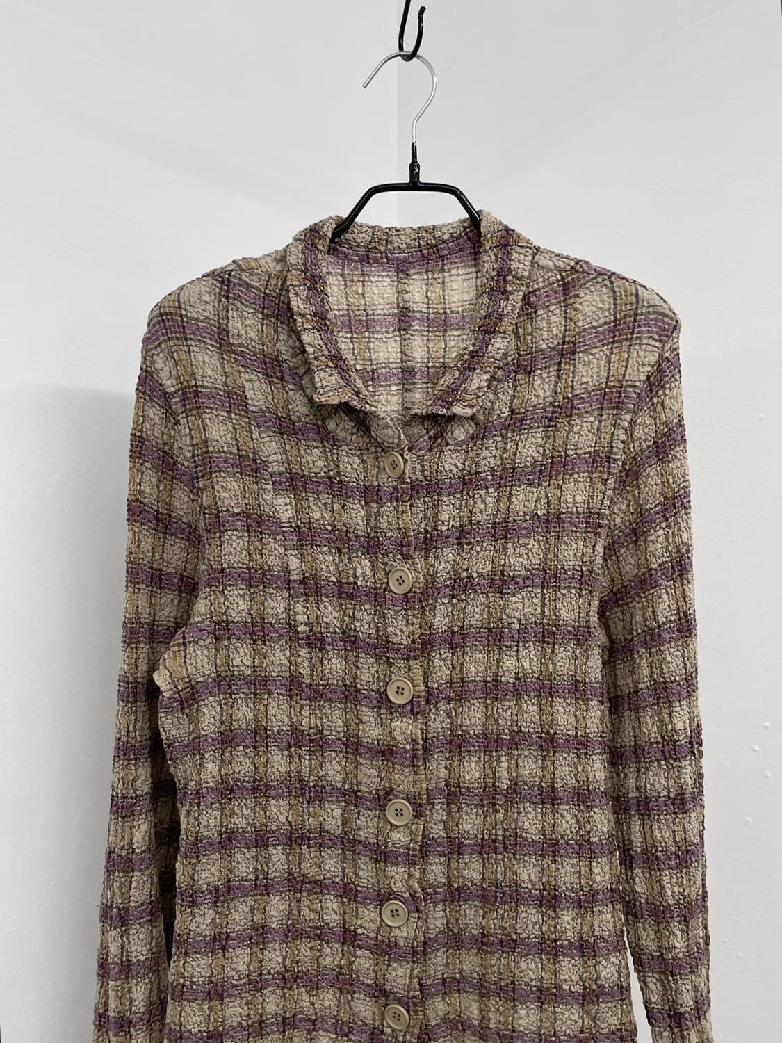 라떼 링클 체크 버튼 탑 상품이미지5