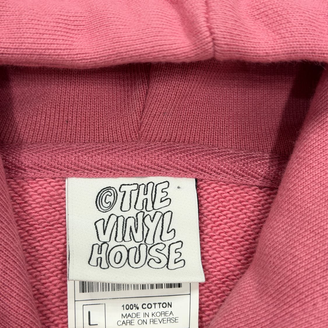 더바이닐하우스 네버 콜드 스웻 후드티 핑크 L 상품이미지5