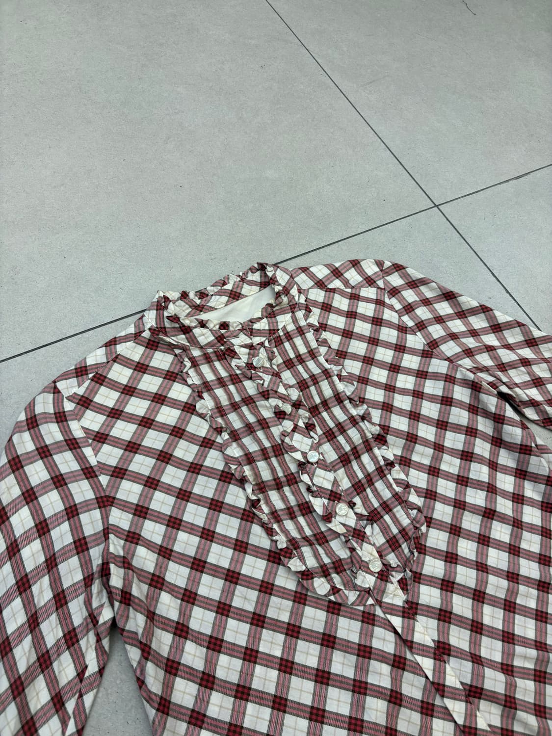 [ 38 ] 버버리 블루라벨 체크 프릴 블라우스 상품이미지3