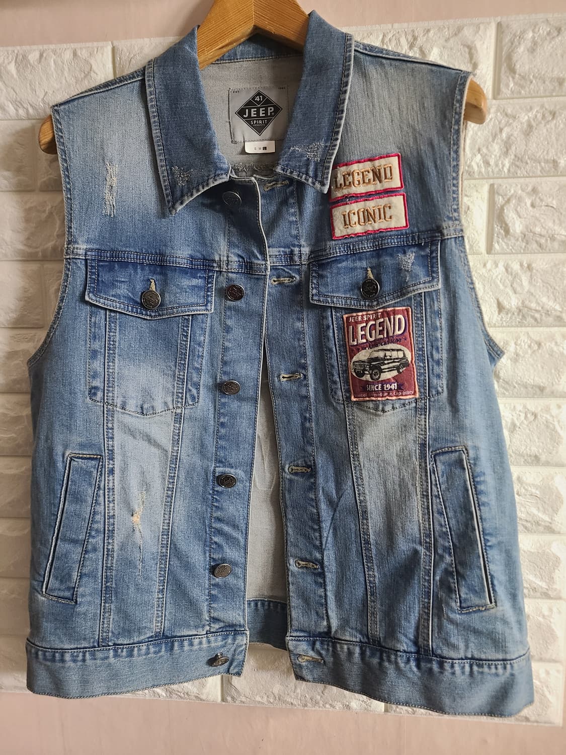 Jeep 데님 청베스트 조끼 L 사이즈 상품이미지1
