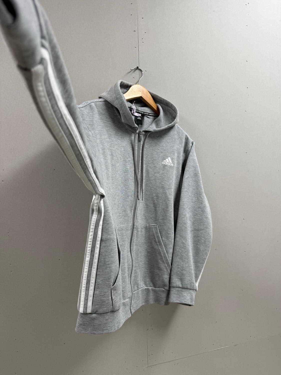 남성 95-100 / 아디다스 삼선 후드집업 그레이 상품이미지4