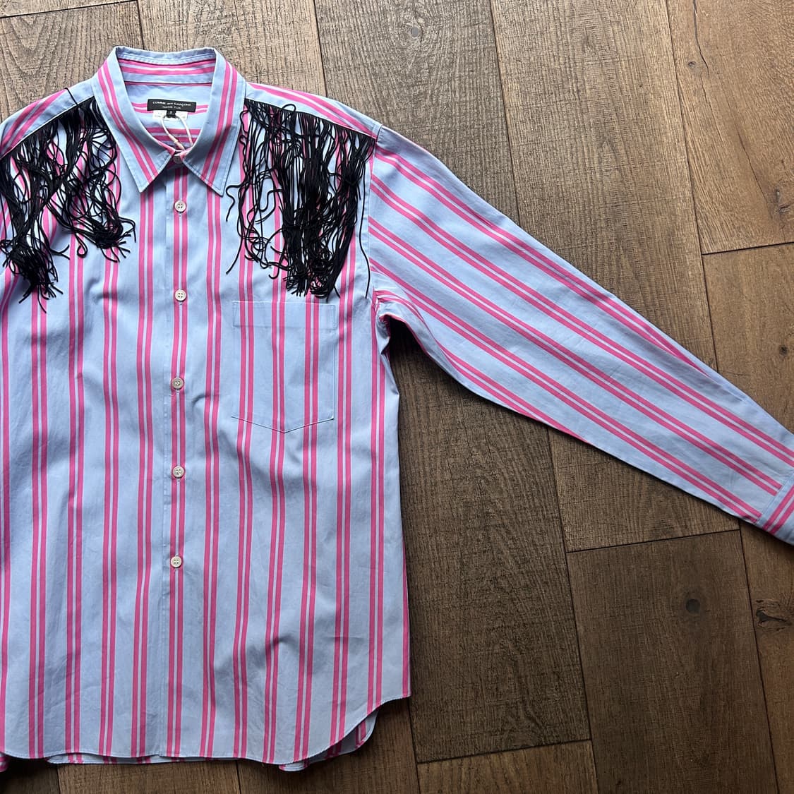 Fringe Detail Stripe Shirts 상품이미지2