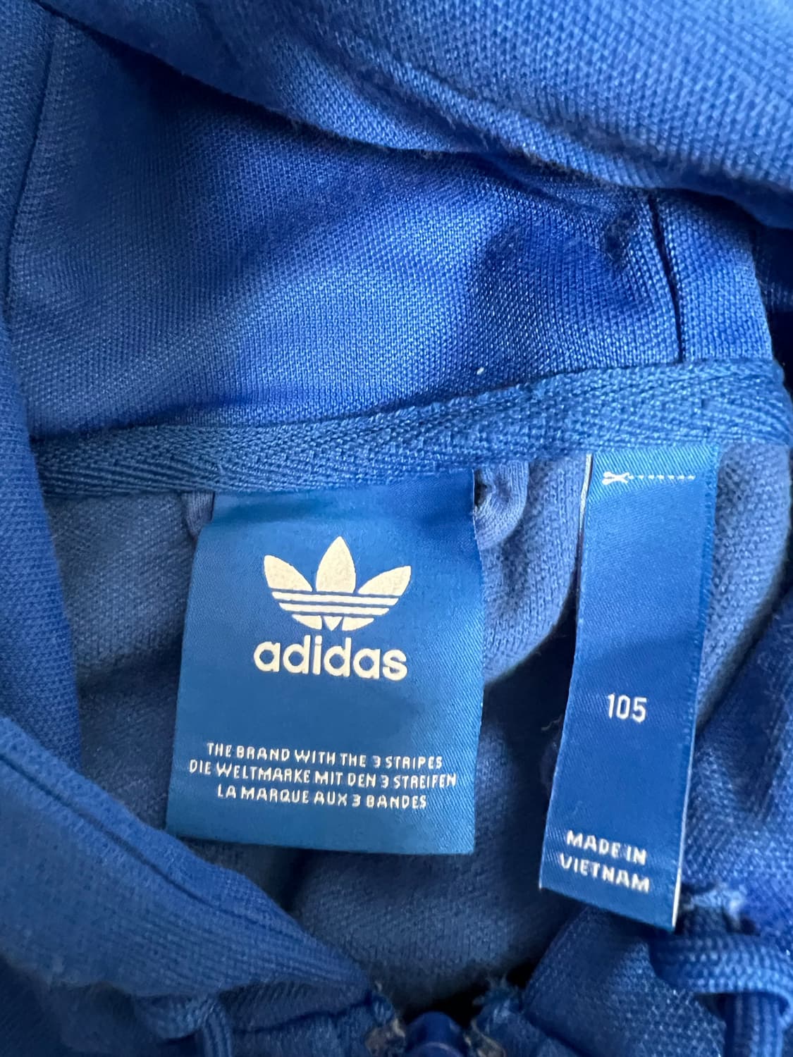 아디다스 블루 화이트 멀티컬러블록 투웨이 후드집업 아노깔 상품이미지3