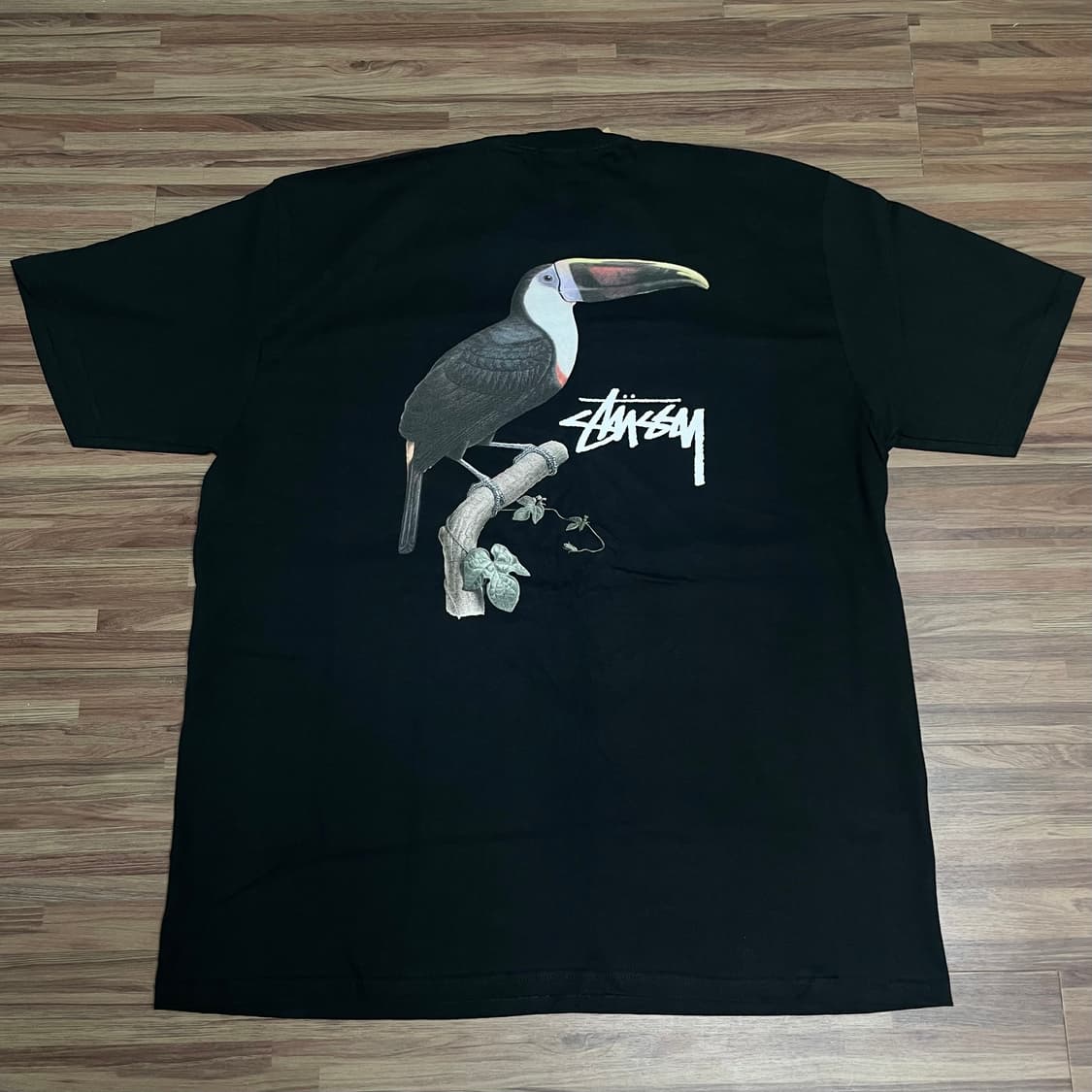 새상품 스투시 stussy 투칸 블랙 반팔 반팔티 티셔츠 xl 상품이미지1