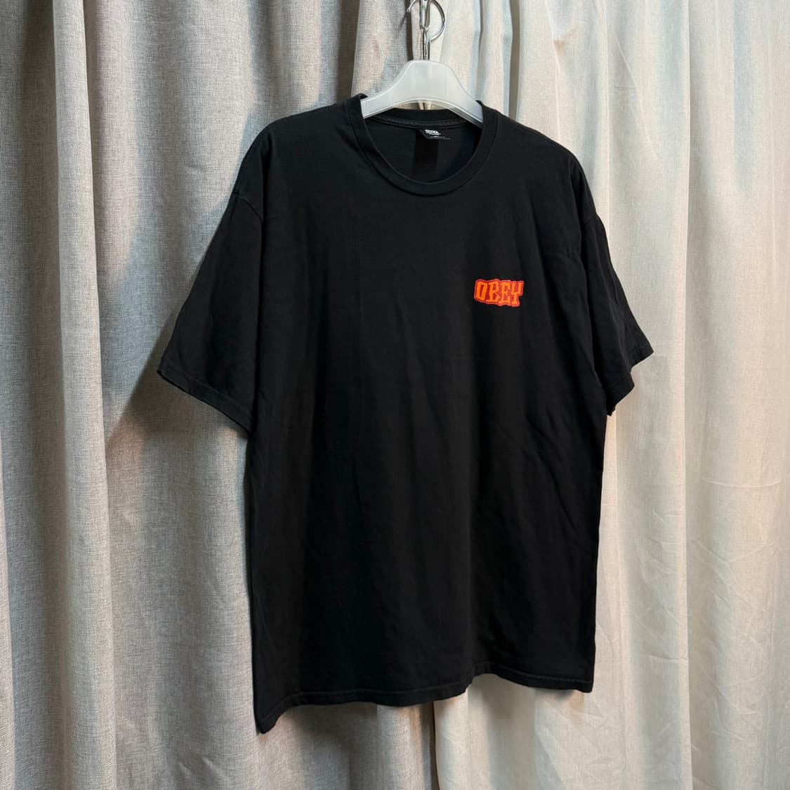 [110] 오베이 OBEY 블랙 반팔 라운드 티셔츠 상품이미지2