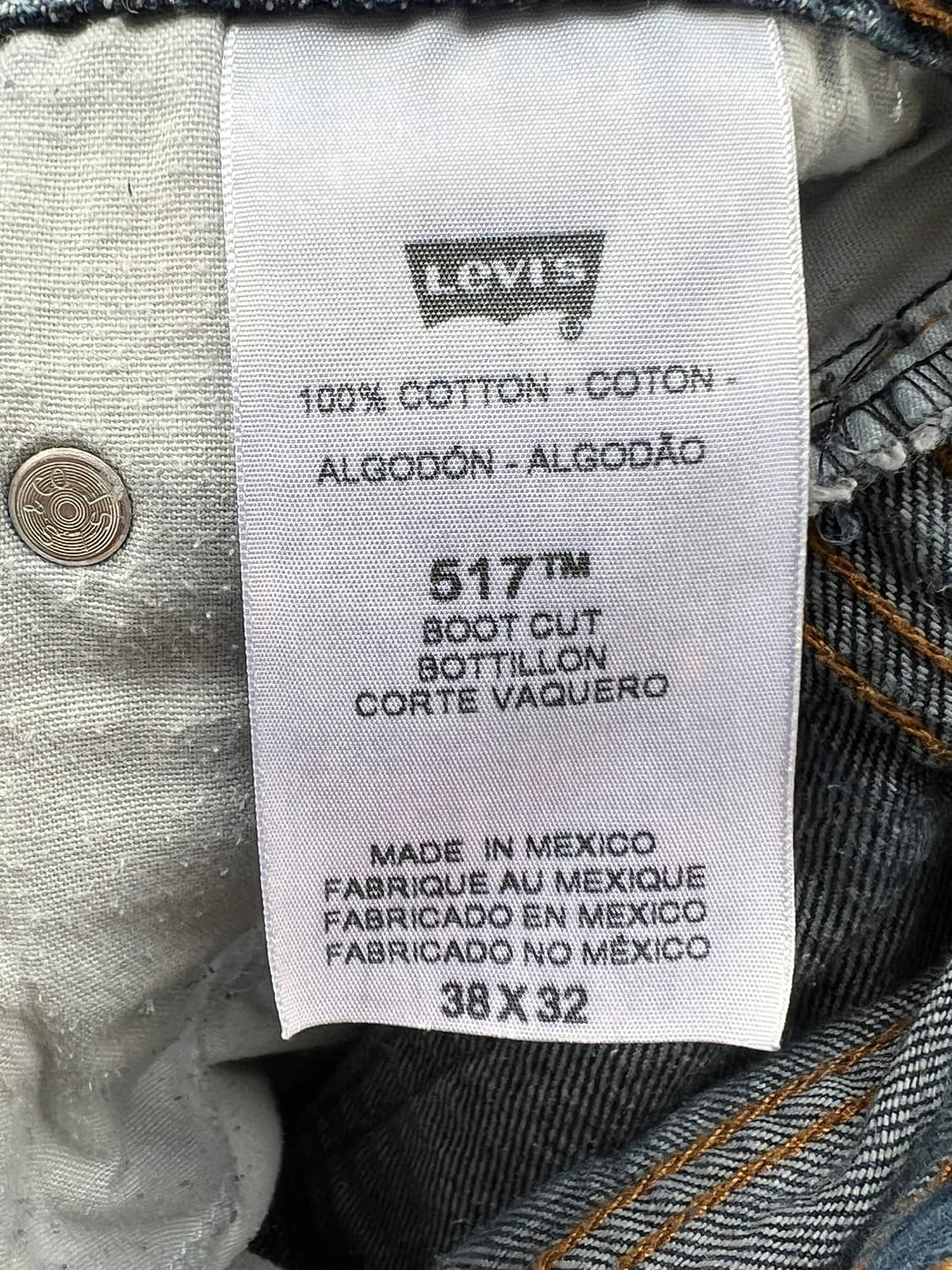 00's [38X32] 리바이스 517 중청 클래식 부츠컷 데님 상품이미지8