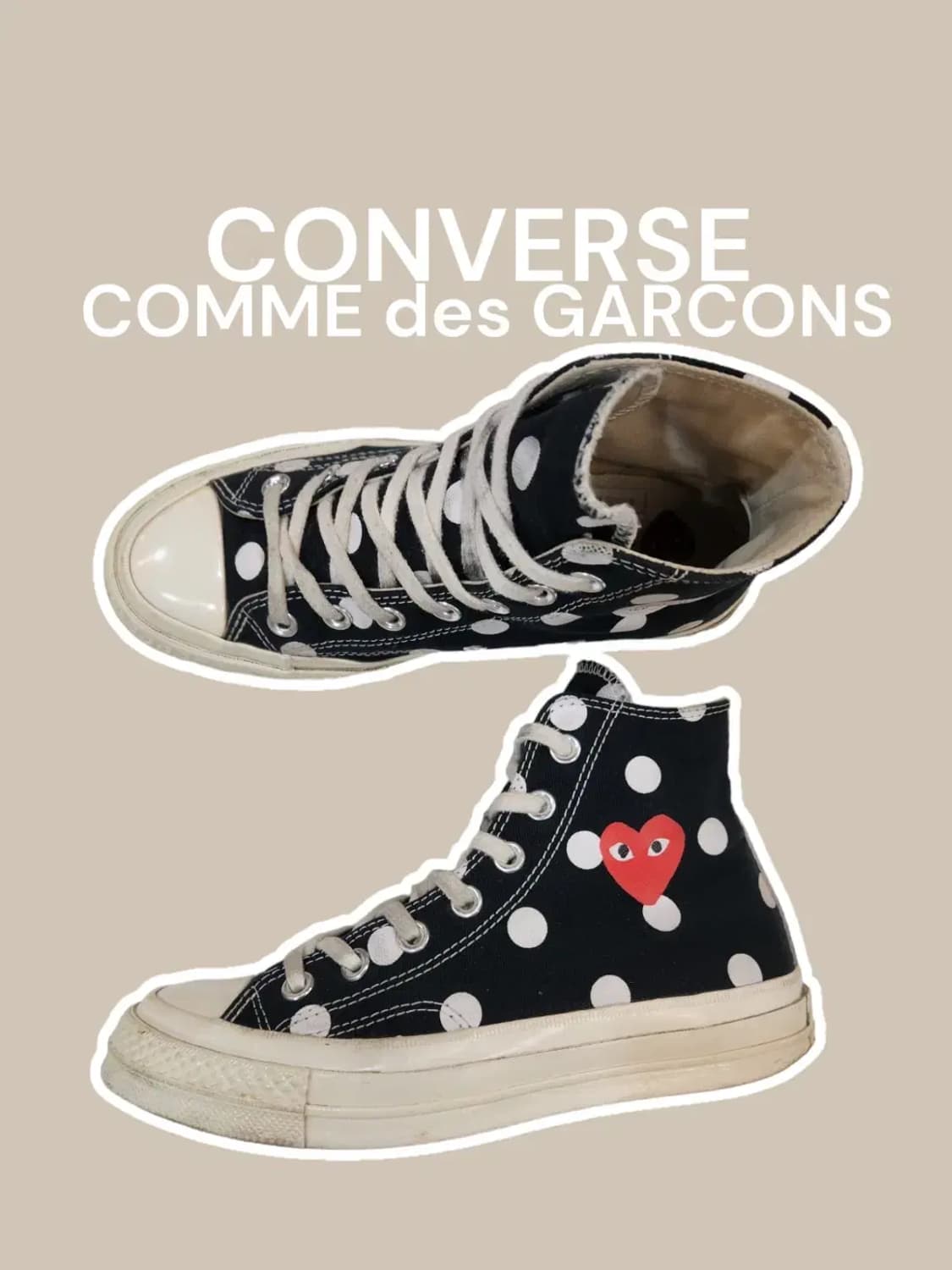 [230] CONVERSE 컨버스 꼼데가르송 폴카 하이탑 스니커즈 상품이미지1