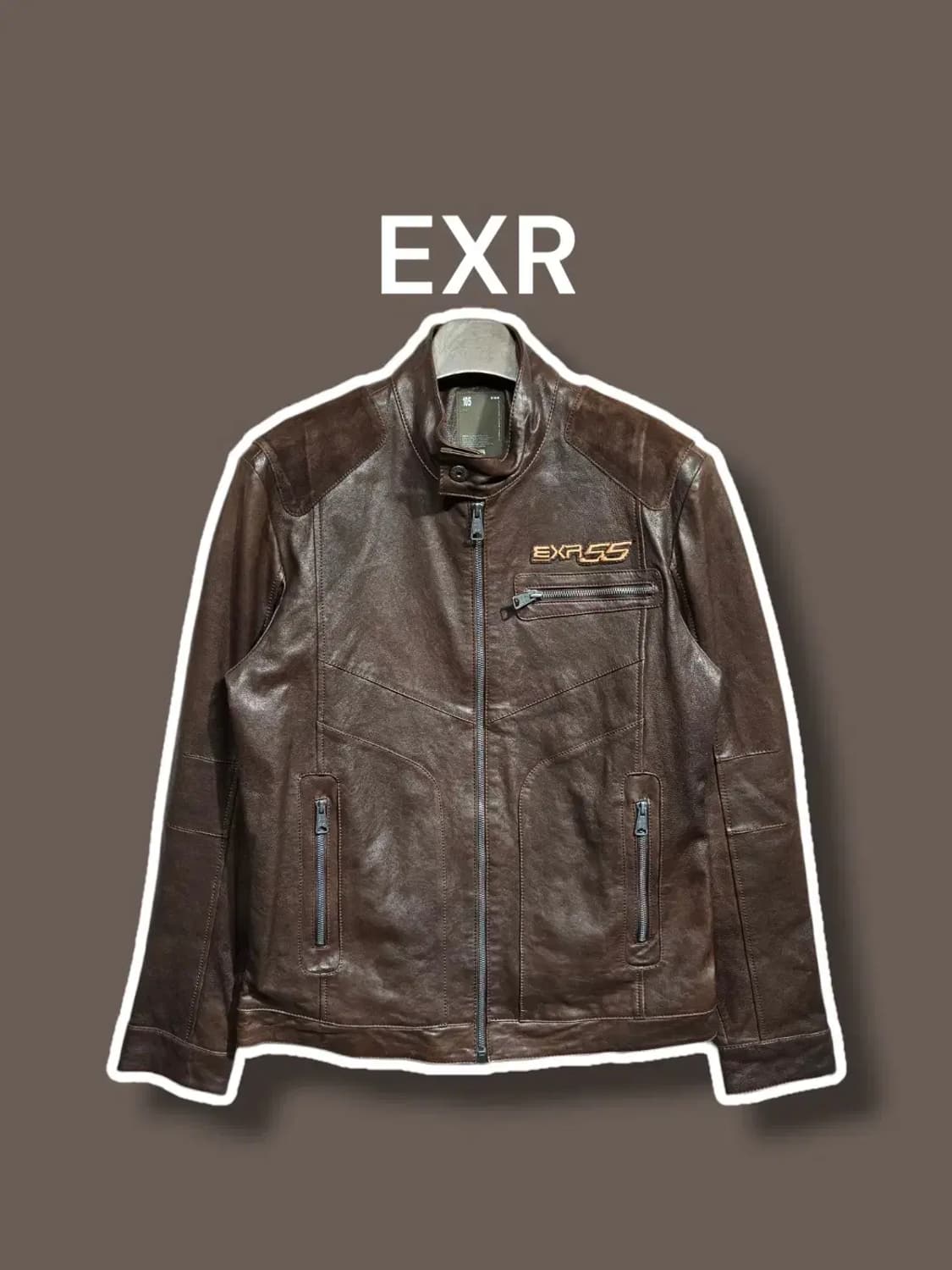 105/ EXR 이엑스알 레이싱 양가죽자켓 브라운 /0726 상품이미지1