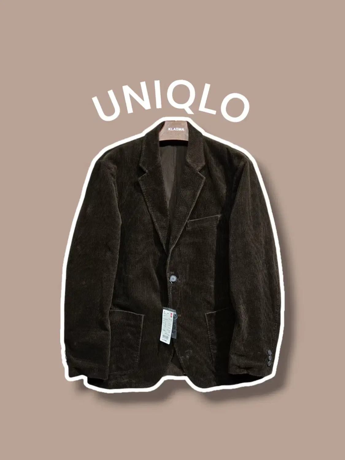 L/ 유니클로 코듀로이 블레이저 자켓 브라운 /0802 상품이미지1