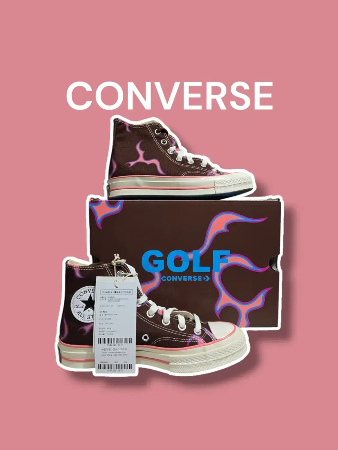 235/ 골프왕x컨버스 척 70 하이 플레임 브라운 풀박스 /0803 상품이미지1