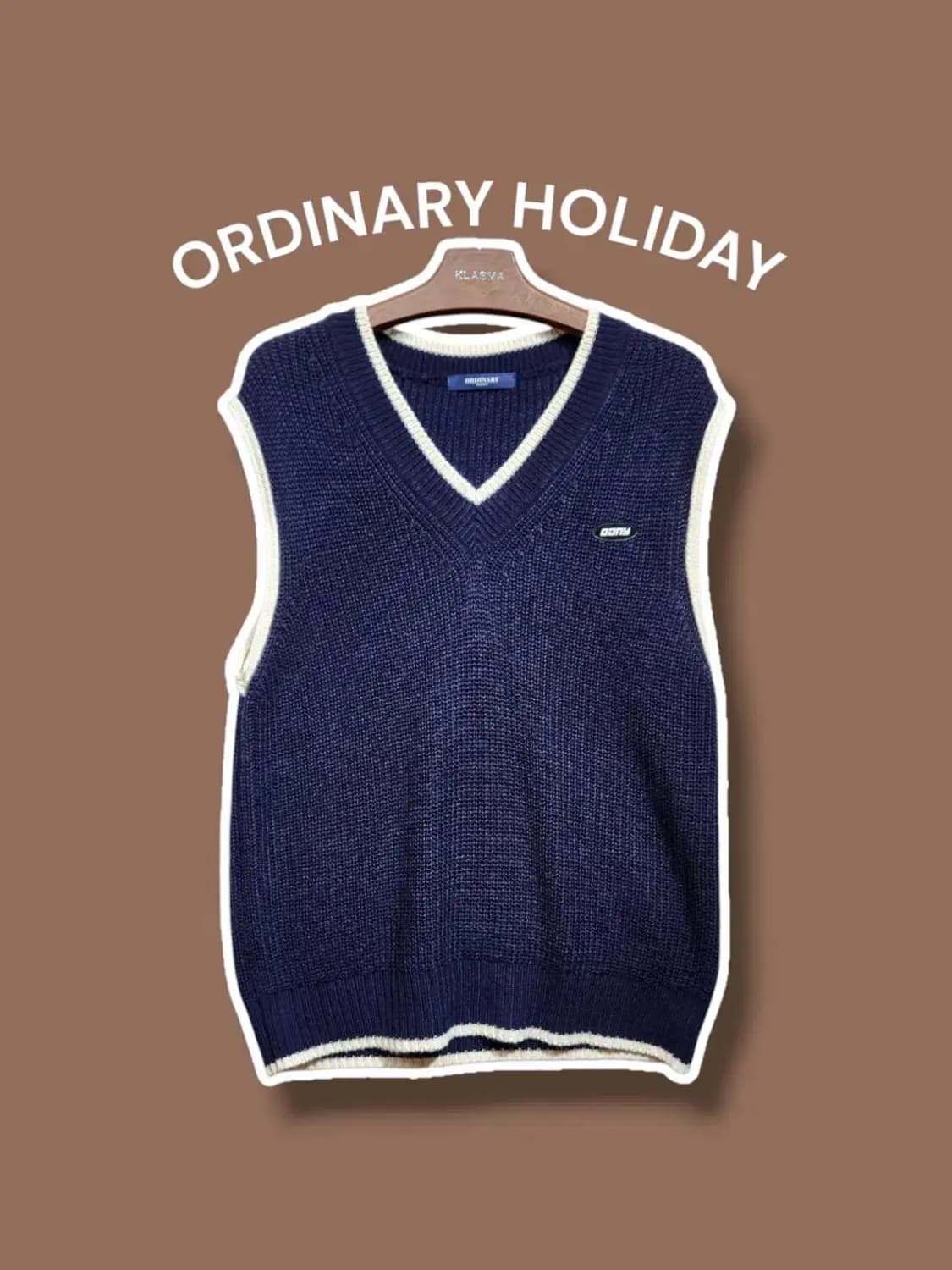 F/ 오디너리홀리데이 니트베스트 네이비 /0514 상품이미지1