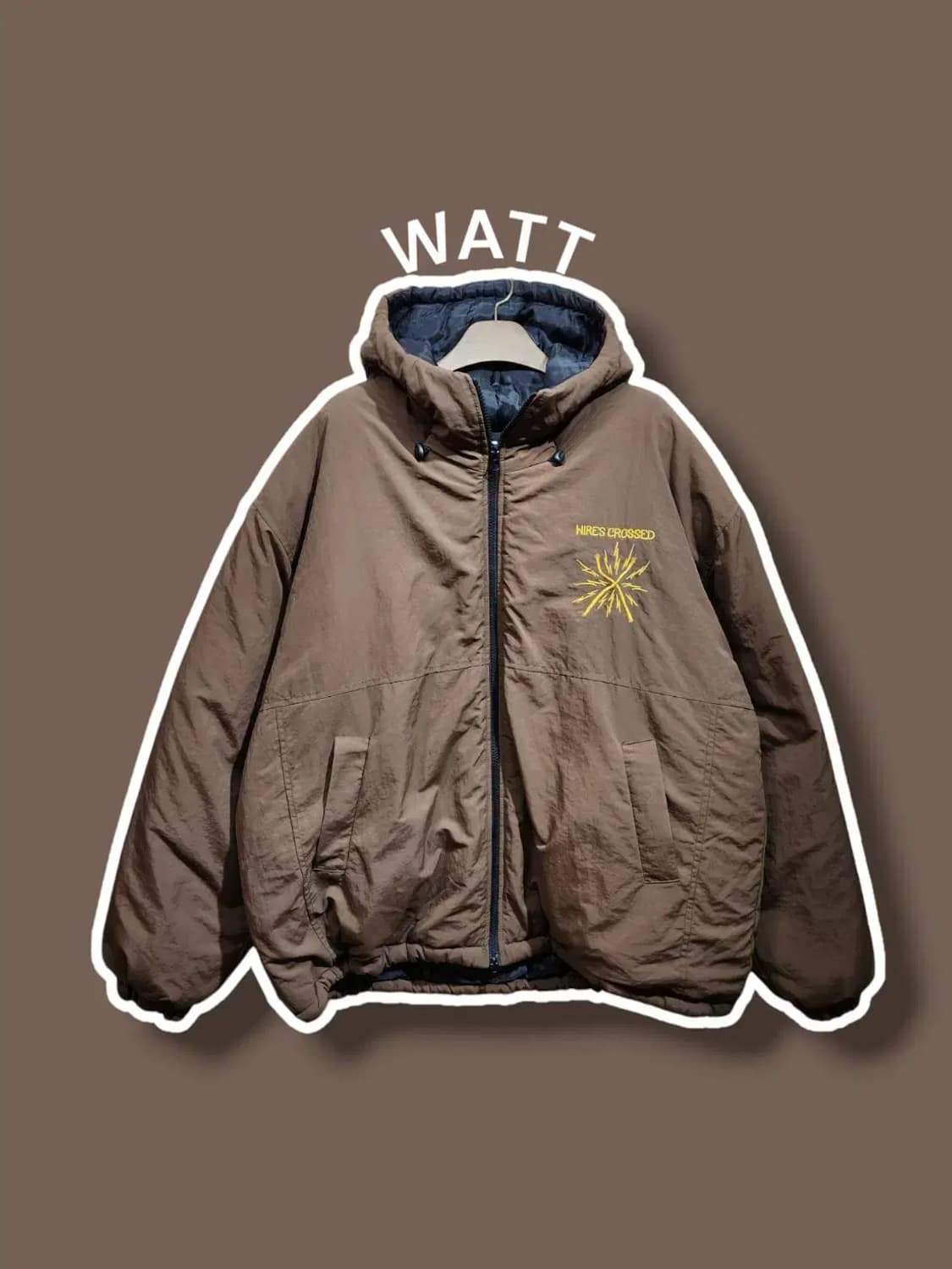 F/ WATT 와트 나일론 후드 붐버자켓 브라운 /0514 상품이미지1