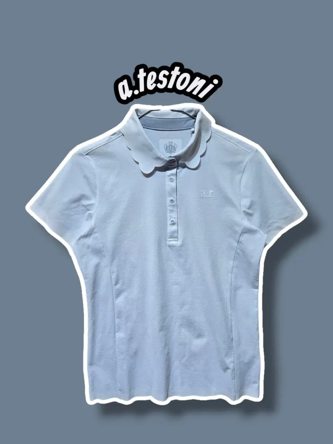 90/ a.testoni 아테스토니 여성반팔 카라티 화이트 /0707 상품이미지1