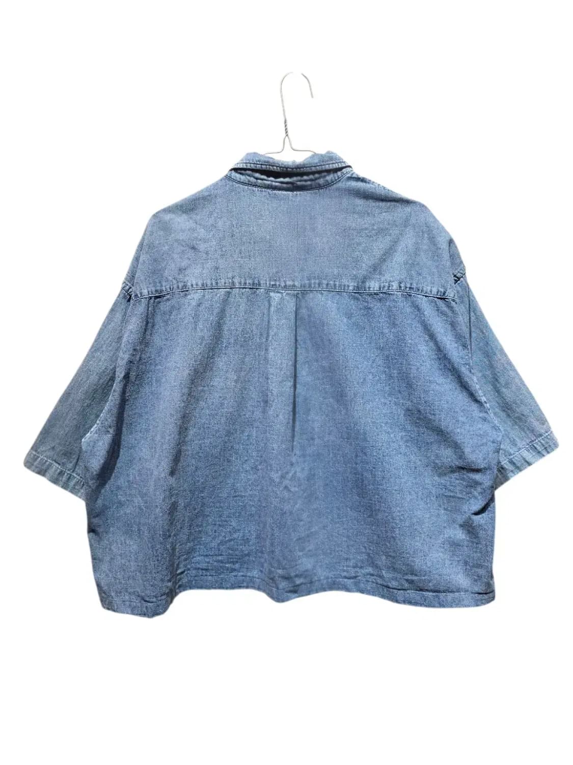 XL/ 파르티멘토 오버핏 크롭 데님반팔 셔츠 /0728 상품이미지5