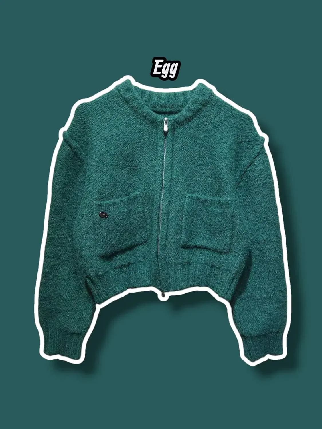 F/ EGG 에그 집업 도톰 숏 가디건 /0826 상품이미지1