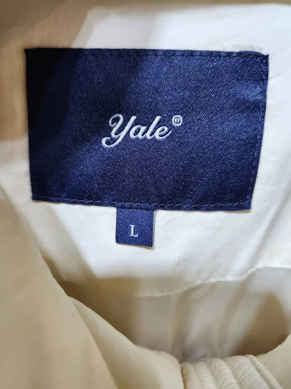 L/ YALE 예일  숏 푸퍼 패딩 아이보리 /0902 상품이미지4