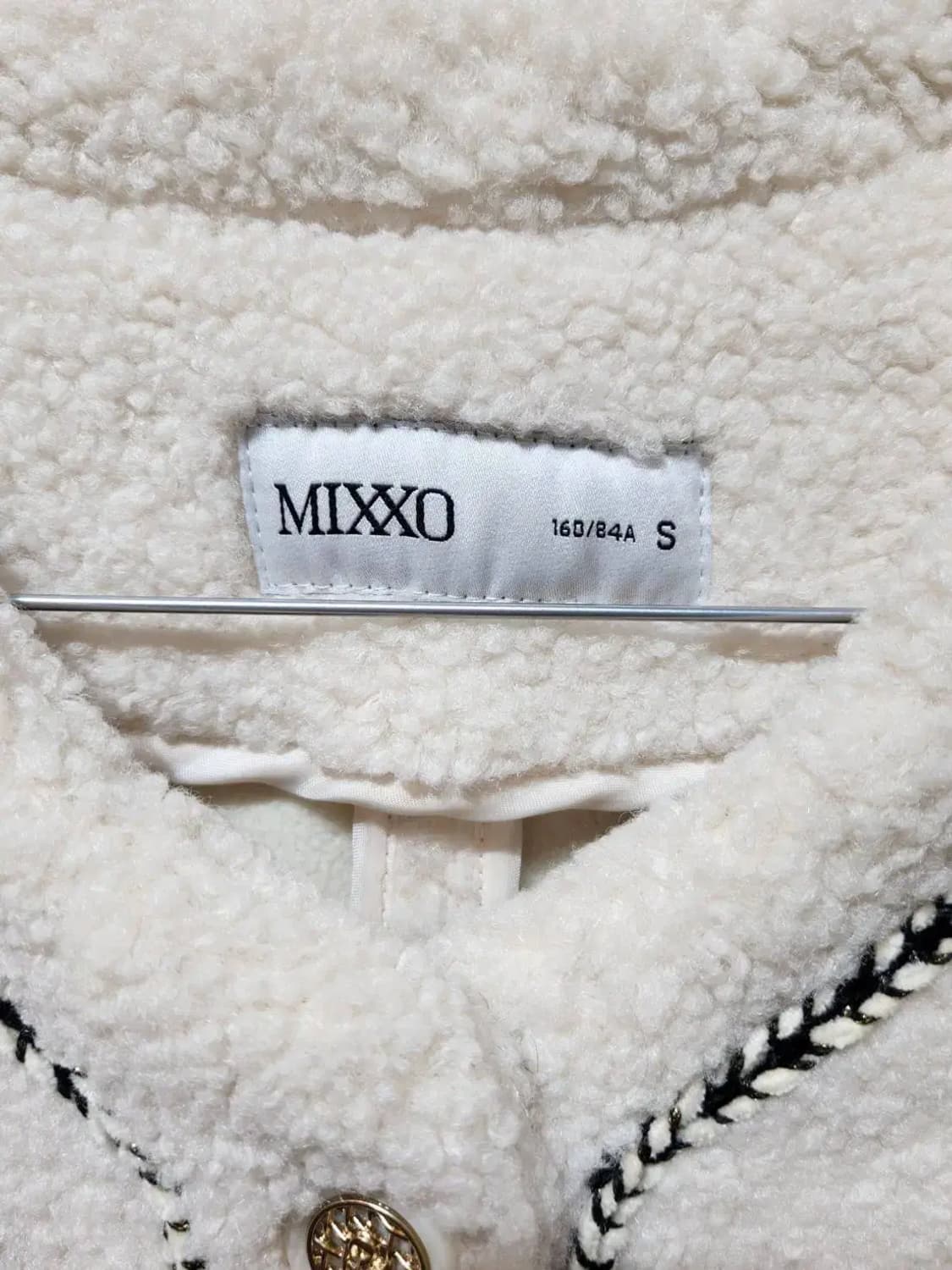 S/ MIXXO 미쏘 트위드 뽀글이 자켓 아이보리 /1020 상품이미지4