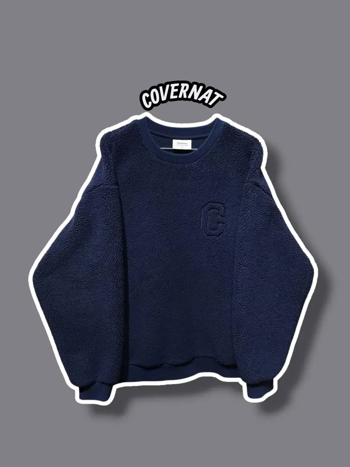 L/ 커버낫 뽀글이 맨투맨 네이비 /1022 상품이미지1