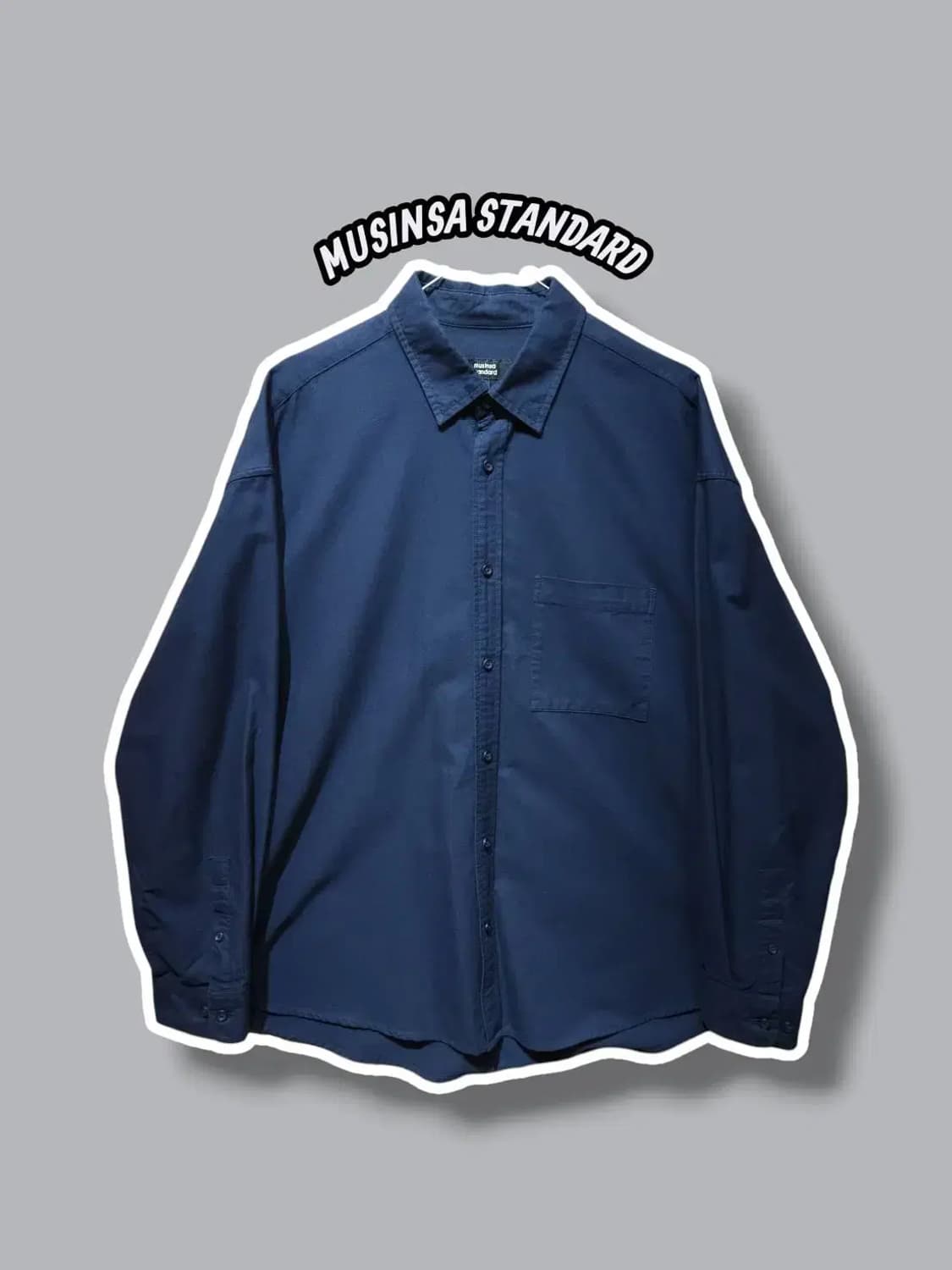 M/ 무신사스탠다드 오버사이즈 옥스포드 셔츠 네이비 /1022 상품이미지1