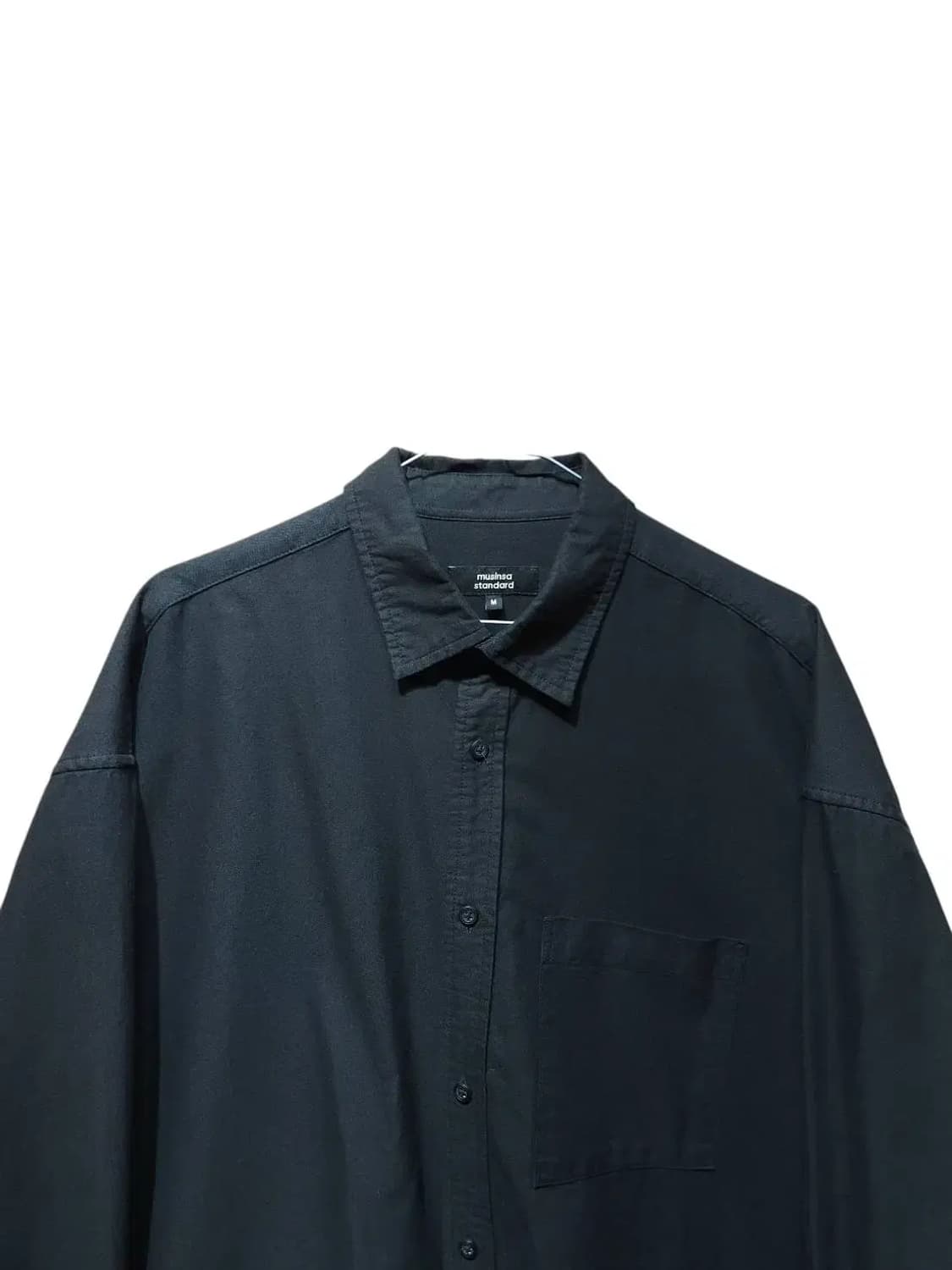 M/ 무신사스탠다드 오버사이즈 옥스포드 셔츠 블랙 /1022 상품이미지2