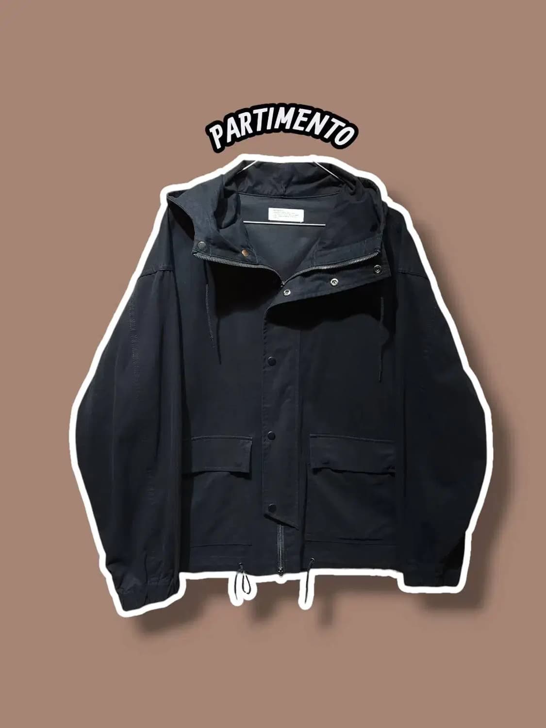 M/ 파르티멘토 하이넥 후드 야상 집업 자켓 블랙 /1022 상품이미지1