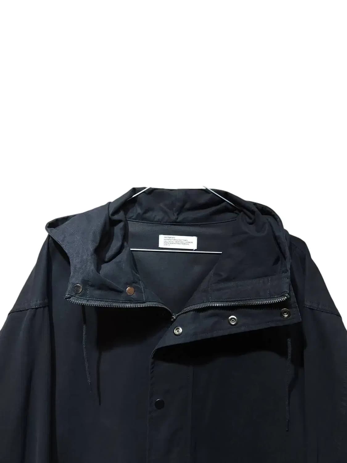 M/ 파르티멘토 하이넥 후드 야상 집업 자켓 블랙 /1022 상품이미지2