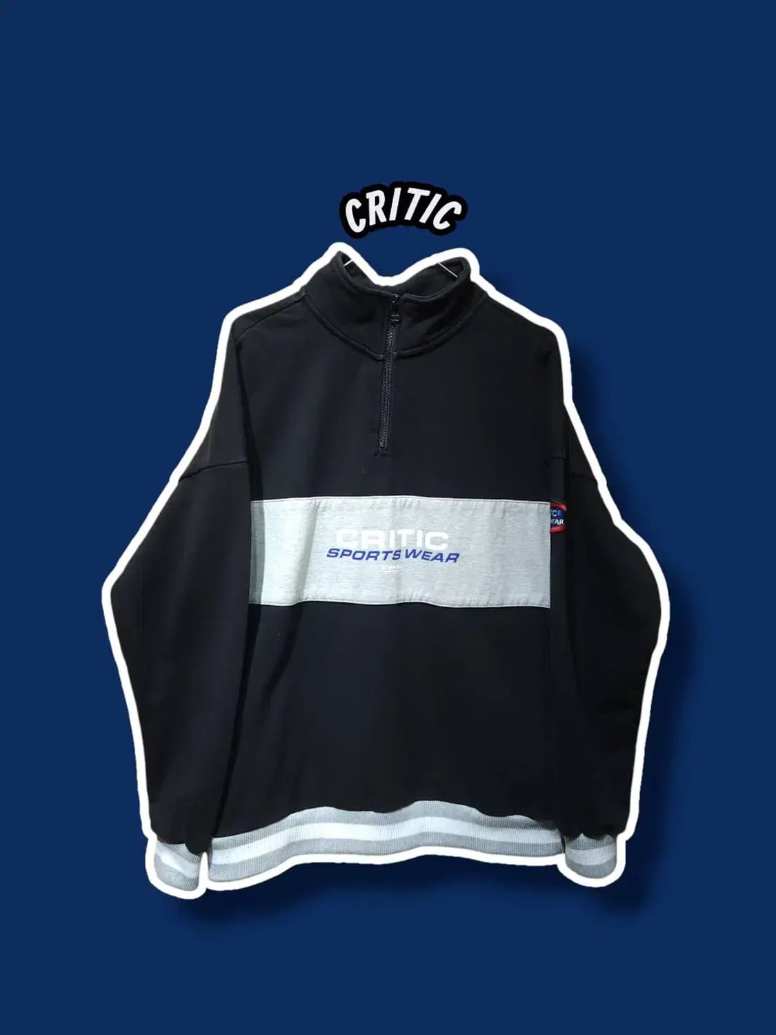 L/ CRITIC 크리틱 반집업 맨투맨  블랙 /1023 상품이미지1