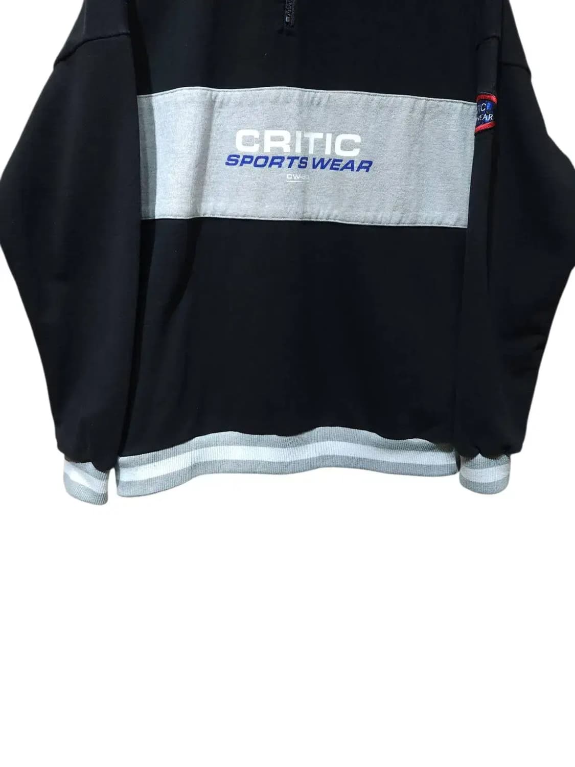 L/ CRITIC 크리틱 반집업 맨투맨  블랙 /1023 상품이미지3