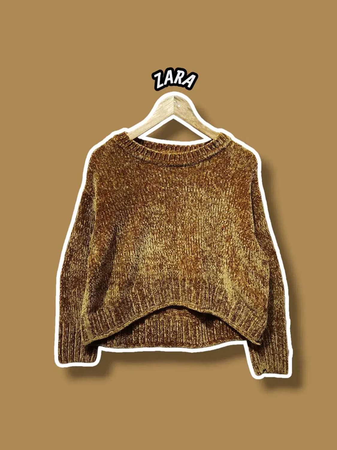 M/ 자라 벨벳 언발란스 니트 브라운 /1023 상품이미지1