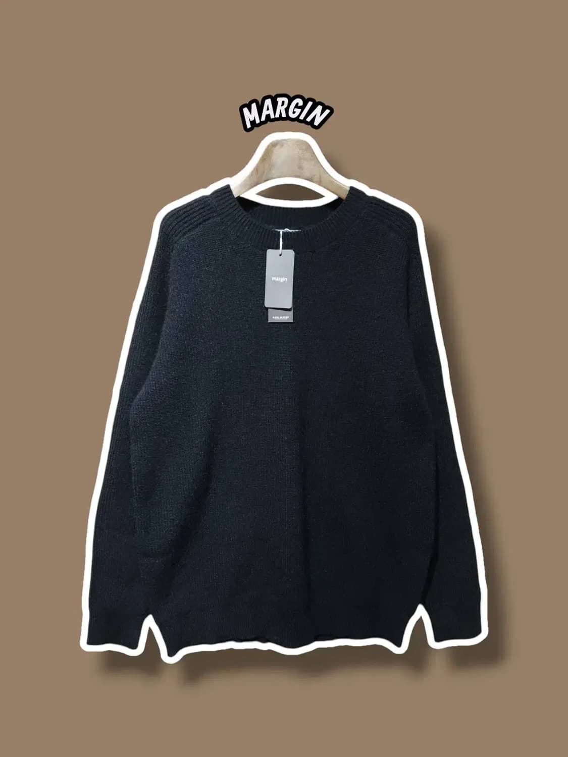 100/ margin 마르진 남성 니트 블랙 새상품 /1023 상품이미지1