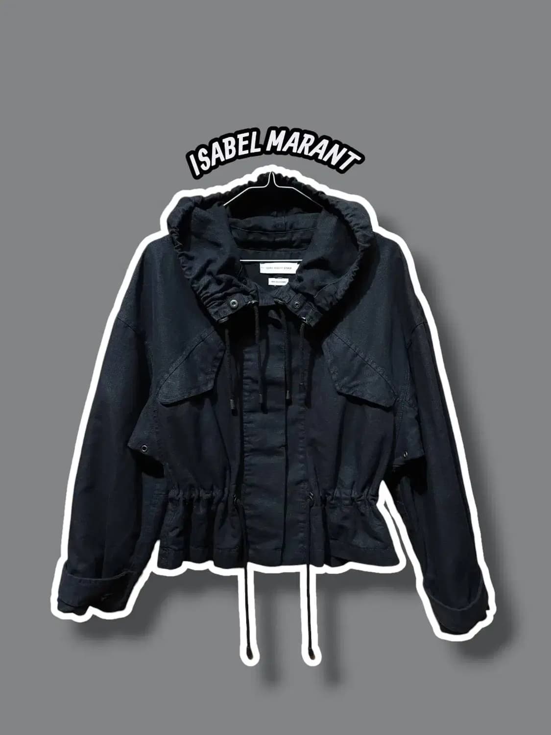 36/ 이자벨마랑 후드 야상 숏 자켓 블랙 /1027 상품이미지1