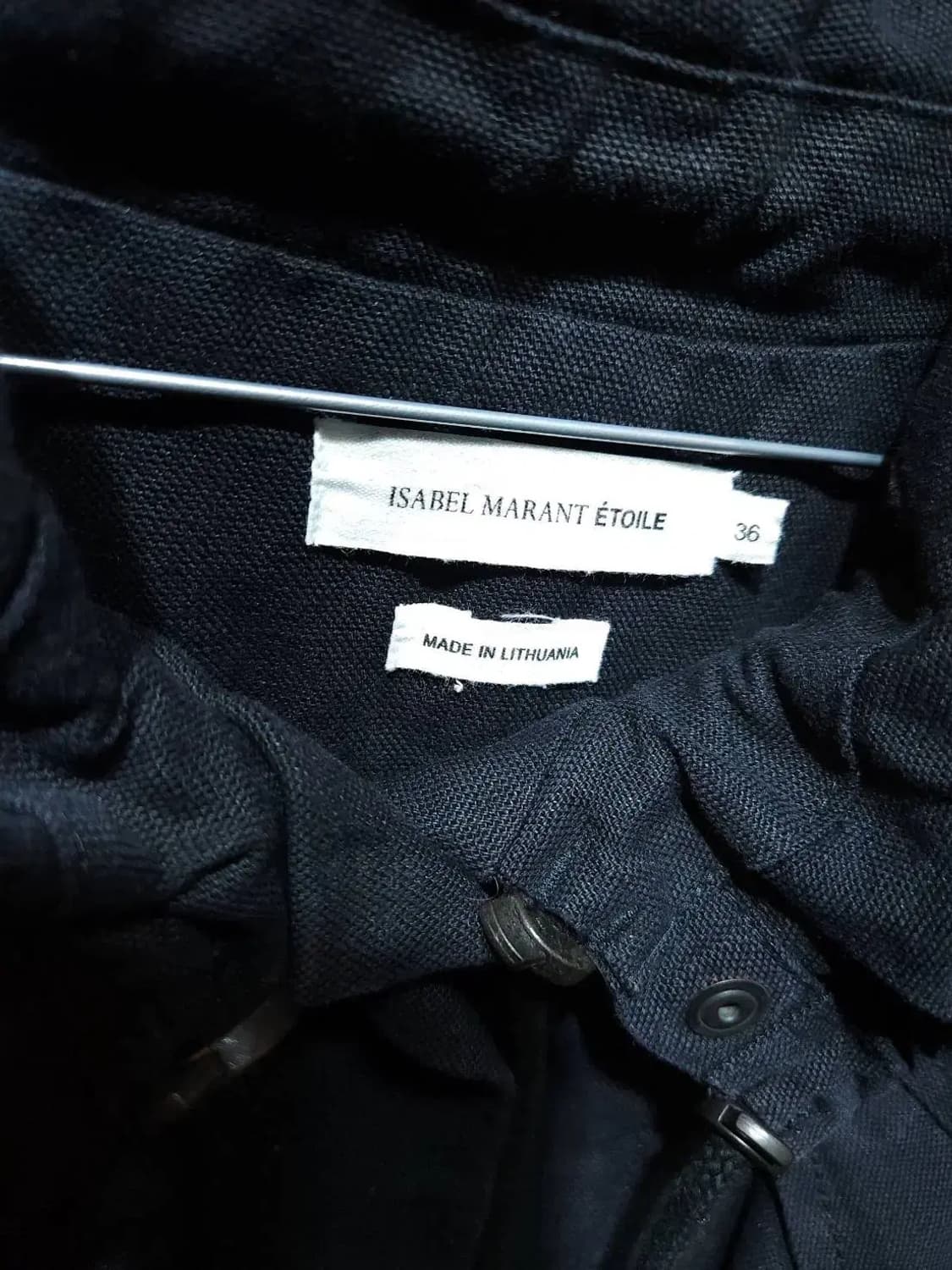 36/ 이자벨마랑 후드 야상 숏 자켓 블랙 /1027 상품이미지4